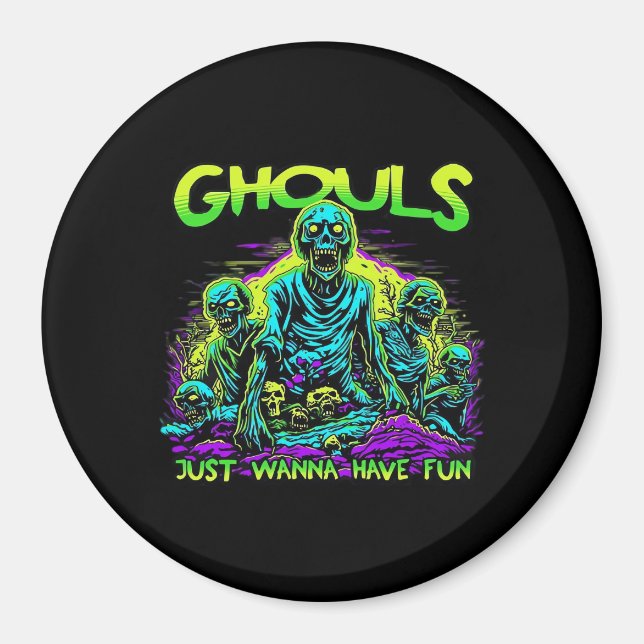 Aimant Ghouls veut juste s'amuser - Halloween Sloth Desig (Devant)