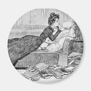 Aimant Gibson Girl Lecture d'un livre