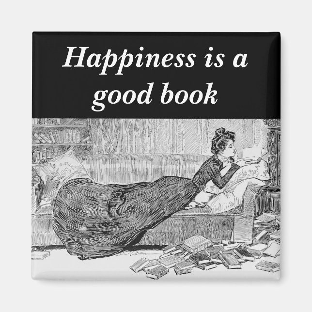 Aimant Gibson Girl Lecture d'un livre (Devant)