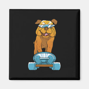 Aimant Gif de chiot bouledogue français skateboardant