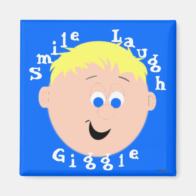Aimant Giggle Visages Blonde Blue Eyed Boy (Devant)