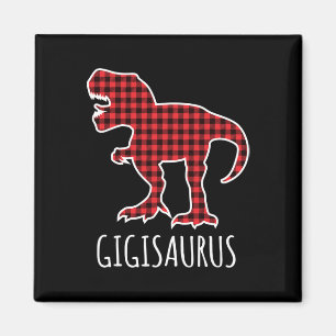 Aimant Gigisaurus Buffalo à carreaux dinosaure drôle asso