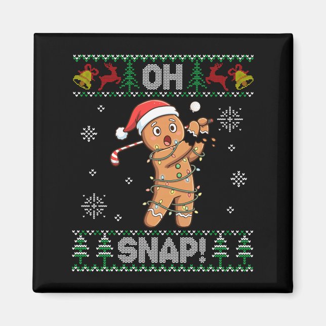 Aimant Gingerbread Golf Christmas Cookie Oh Snap Santa Ug (Devant)
