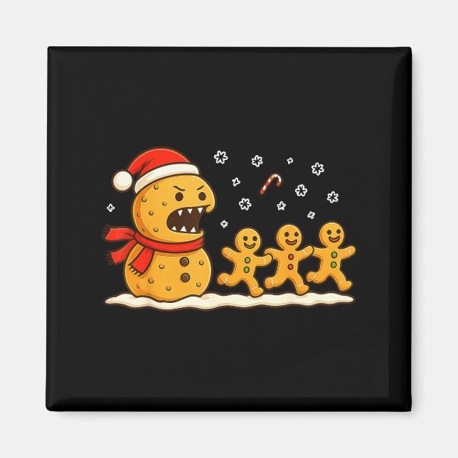 Aimant Gingerbread Monster Chase Funny Christmas Cookie X (Devant)