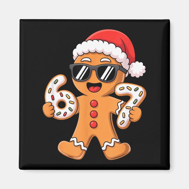 Aimant Gingerbread Santa With Sungles Holding 67 Cookies  (Devant)