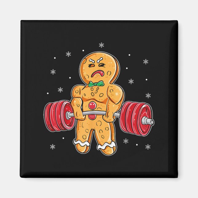 Aimant Gingershred Funny Gingerbread Man Gym Bodybuilding (Devant)
