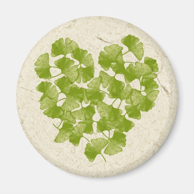 Aimant Ginkgo Leaf Heart (Devant)