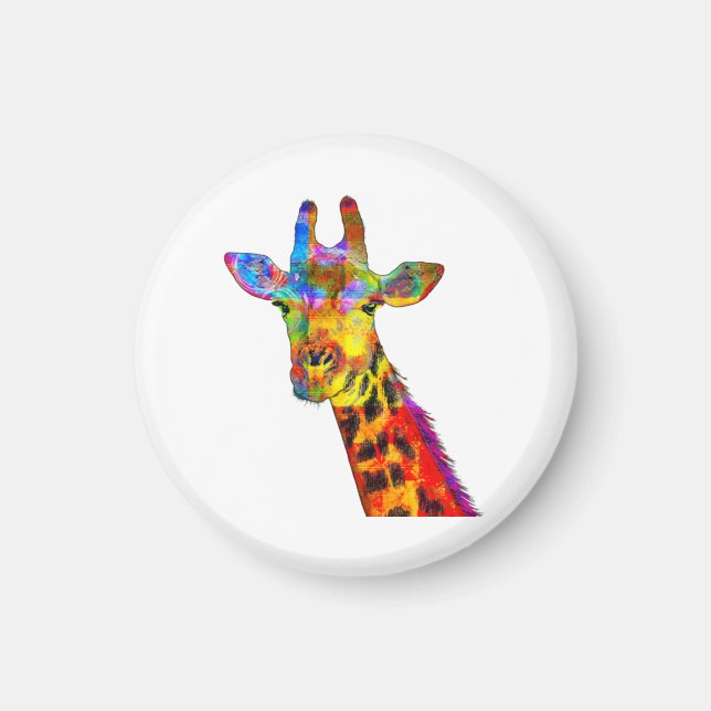 Aimant Giraffe colorée (Devant)