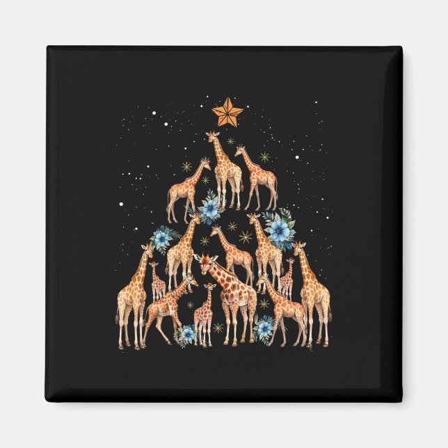 Aimant Giraffe de Noël Amateurs de girafe Noël Noël Ho (Devant)