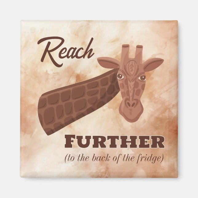 Aimant Giraffe dessinée à la main, Atteindre plus loin (Devant)