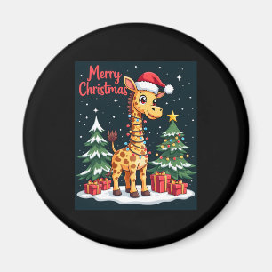 Aimant Giraffe Joyeux sapin de Noël Éclairage Père Noël G