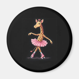 Aimant Giraffe Sur Patins À Roulettes En Débardeur Tutu R