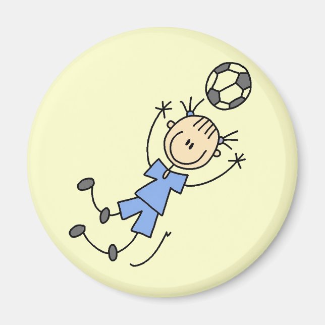 Aimant Girl Blue Soccer Uniform Tshirts et cadeaux (Devant)