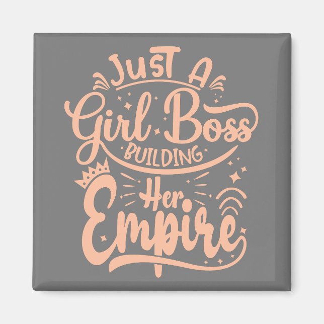 Aimant Girl Boss Construire Son Empire Word Art (Devant)
