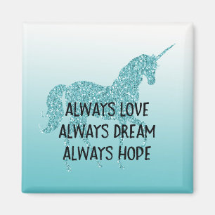 Aimant Girl Glitzy Parties scintillant Aqua Unicorn