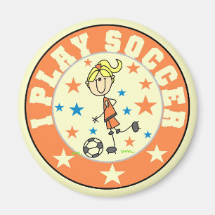 Aimant Girl I Play T-shirts et cadeaux de soccer