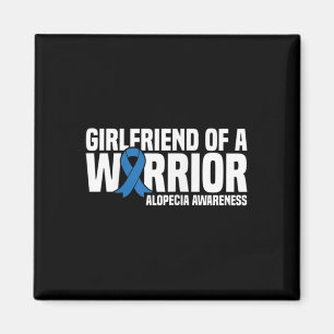 Aimant Girlfriend d'un guerrier Bleu Ruban Alopecia Aware