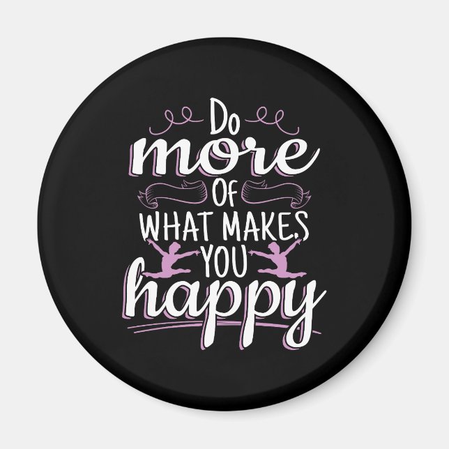Aimant Girls Gymnastique - Motivational Happy Cote (Devant)