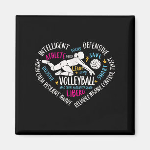 Aimant Girls Volleyball Libero Heart Volley Pour Les Ados