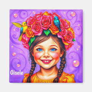 Aimant GISELE ~ EASTER BONNET ~ Happy Girl ~