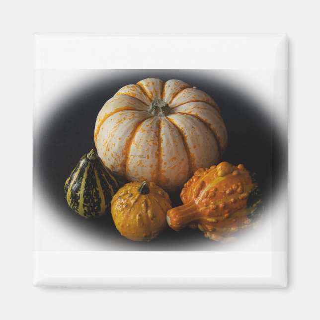 Aimant Gîtes d'automne et citrouille (Devant)