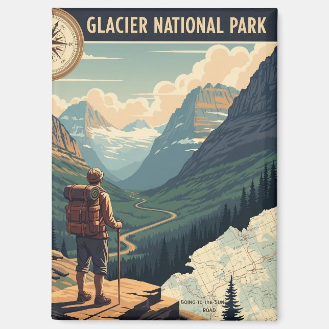 Aimant Glacier National Park Going-to-the-sun road (Recto)
