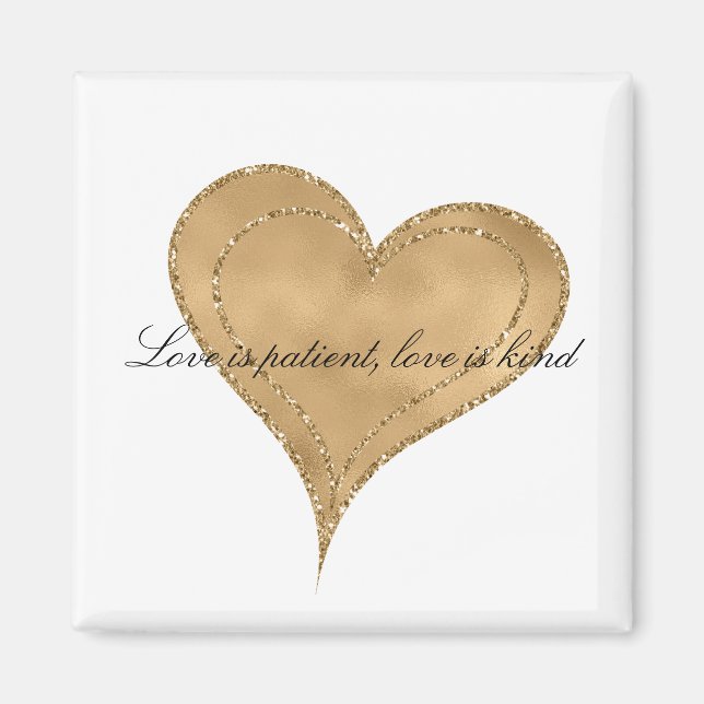 Aimant Glam Gold Parties scintillant Coeur (Devant)