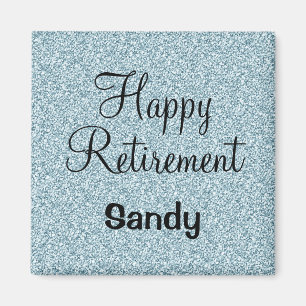 Aimant Glam Happy Retirement Parties scintillant d'argent