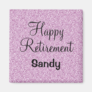 Aimant Glam Happy Retraite Purple Parties scintillant Éti