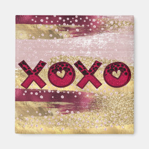 Aimant Glam Parties scintillant Gold Red Luxe XOXO Valent