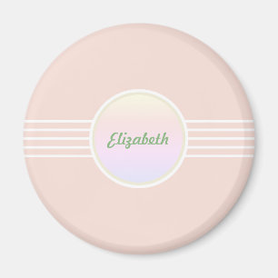 Aimant Glam Retro Personnalisé Pastel Coral Rose et Opal