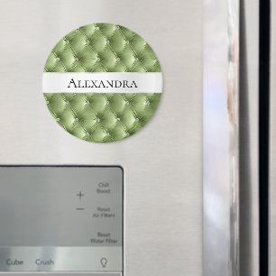 Aimant Glam Sage Green faux Velvet Nom de luxe