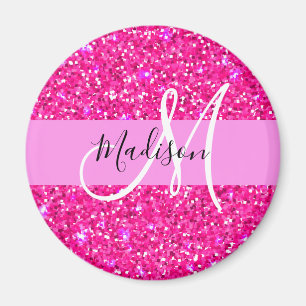 Aimant Glamour Fille Chaude Rose Paillettes Paillettes No