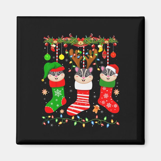 Aimant Glisse de sucre dans les chaussettes de noël illum (Devant)