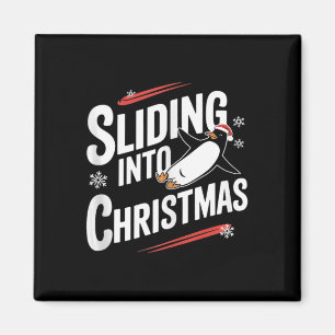 Aimant Glisser dans Noël - Drôle Pingouin Noël