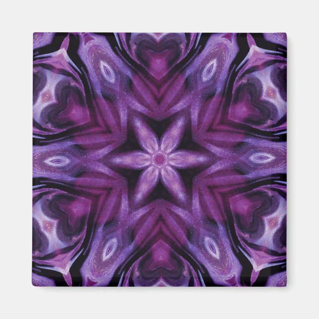 Aimant Glitterie Purple Kaleidoscope Coeurs Gradient (Devant)
