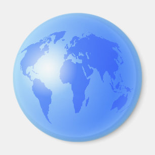 Aimant Globe bleu du monde