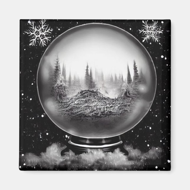 Aimant Globe de paysage hivernal (Devant)