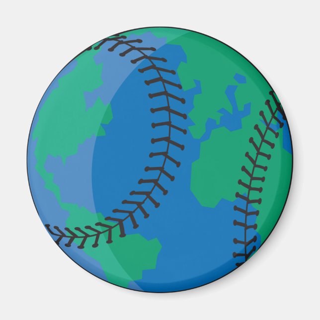 Aimant globe-world baseball (Devant)