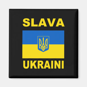 Aimant Gloire à l'Ukraine Soutenez le drapeau ukrainien F