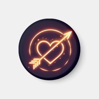 Aimant glowing image of a heart with cupid's arrow