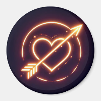 Aimant glowing image of a heart with cupid's arrow