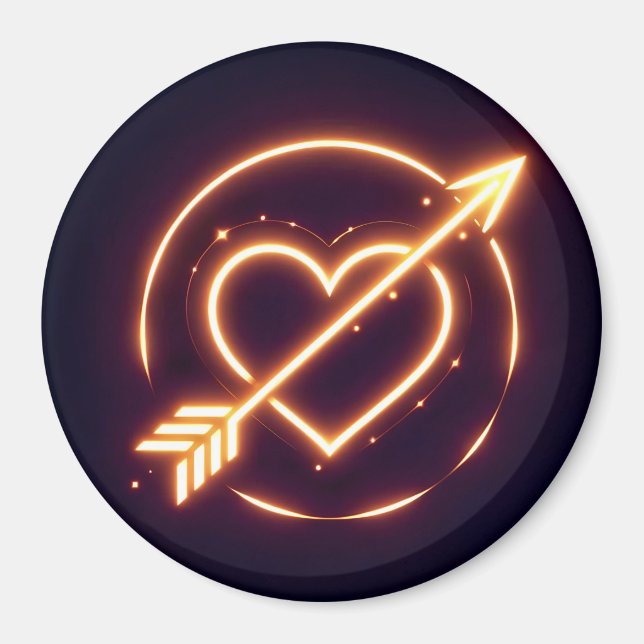 Aimant glowing image of a heart with cupid's arrow (Devant)