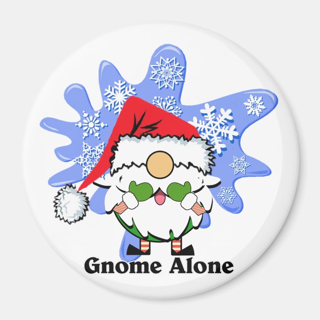 Aimant Gnome Alone Funny Christmas Movie Parodie Rouge Ve (Devant)