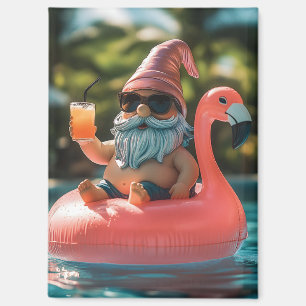 Aimant Gnome d'été en lunettes de soleil sur flotteur de
