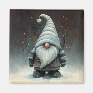 Aimant Gnome d'hiver dans une forêt de neige