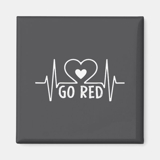 Aimant Go Red For Women American Heart Disease Month Awar (Devant)