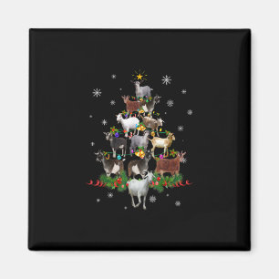Aimant Goat Christmas Tree Snow Goat Xmas