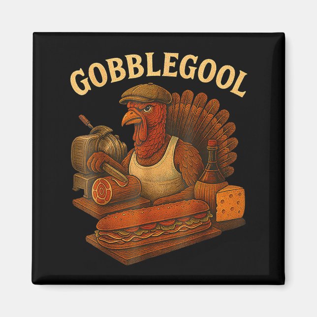 Aimant Gobbol Turkey Thanksgiving  (Devant)
