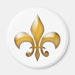 Aimant Gold and White Classic Fleur de Lis